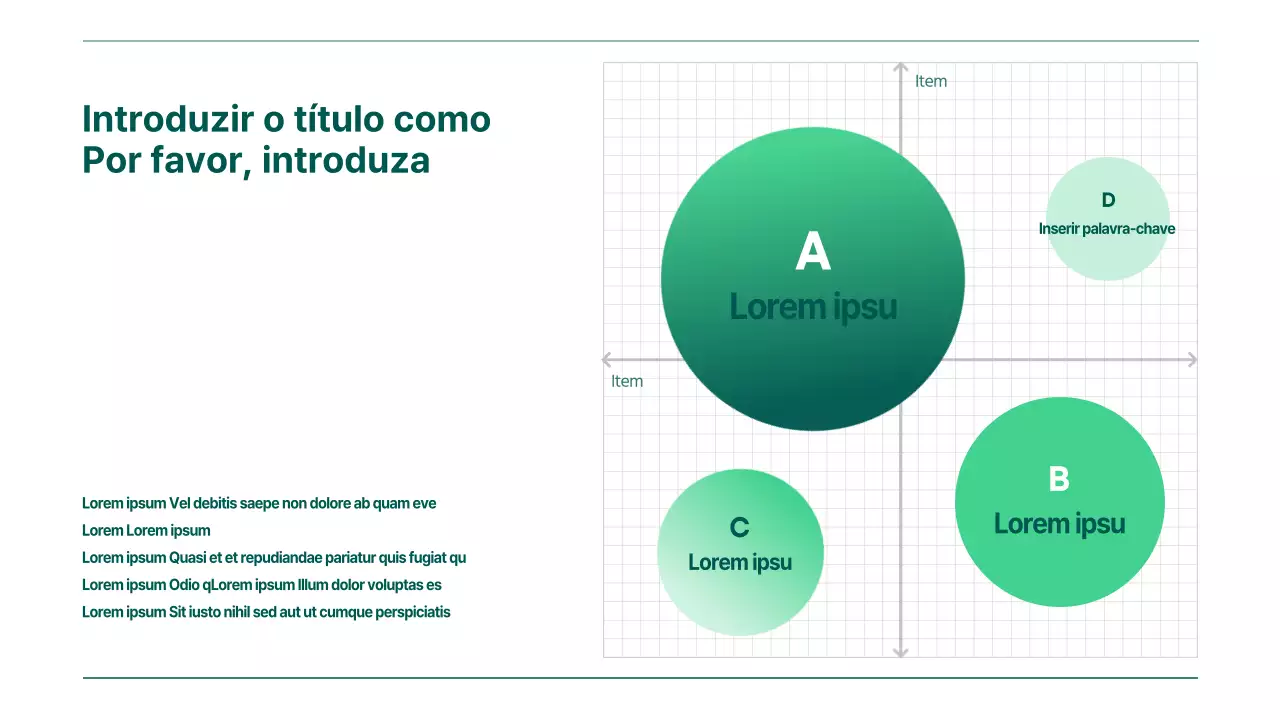 Mapa de posicionamento com gradiente verde