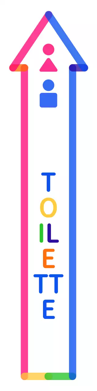 Bunte und niedliche Pfeil-Rahmen Stil Richtungen zum Bad