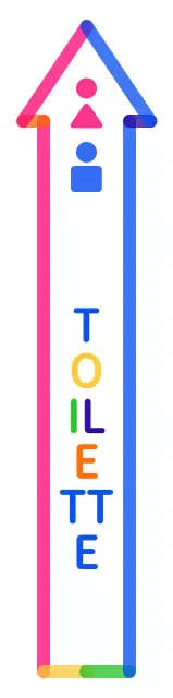 Bunte und niedliche Pfeil-Rahmen Stil Richtungen zum Bad