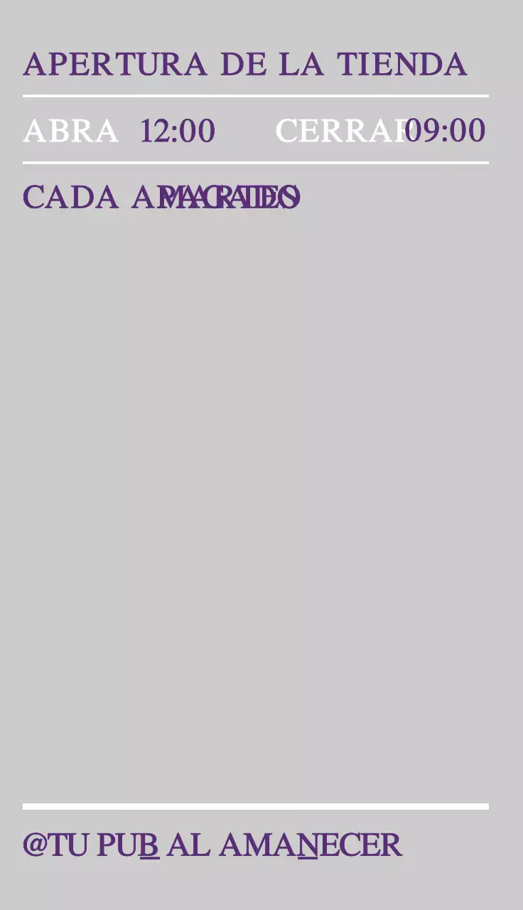 Un concepto sencillo y moderno en blanco y morado para promocionar un pub.