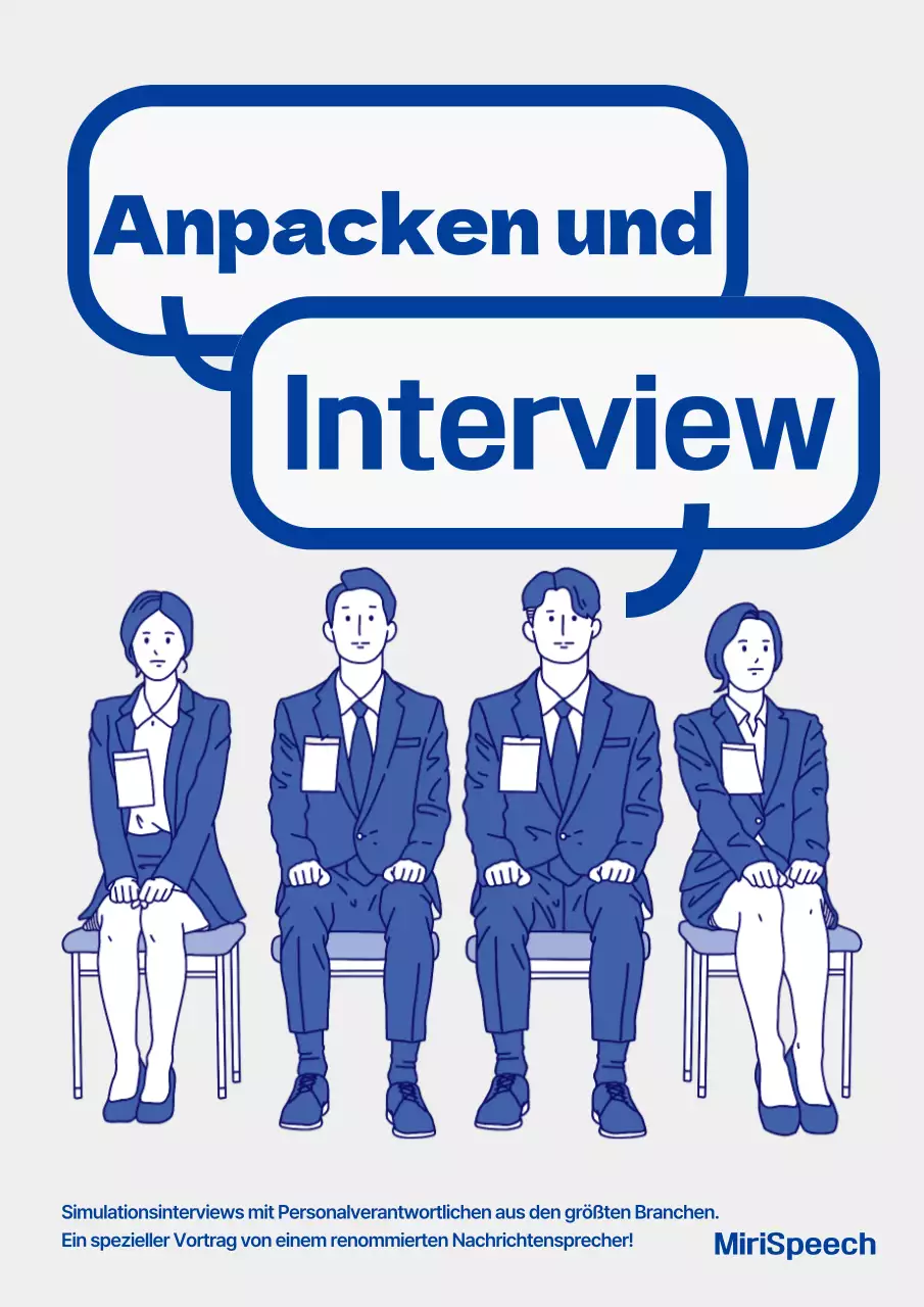 Einfach illustrierte blaue und graue Interviewrede Schule