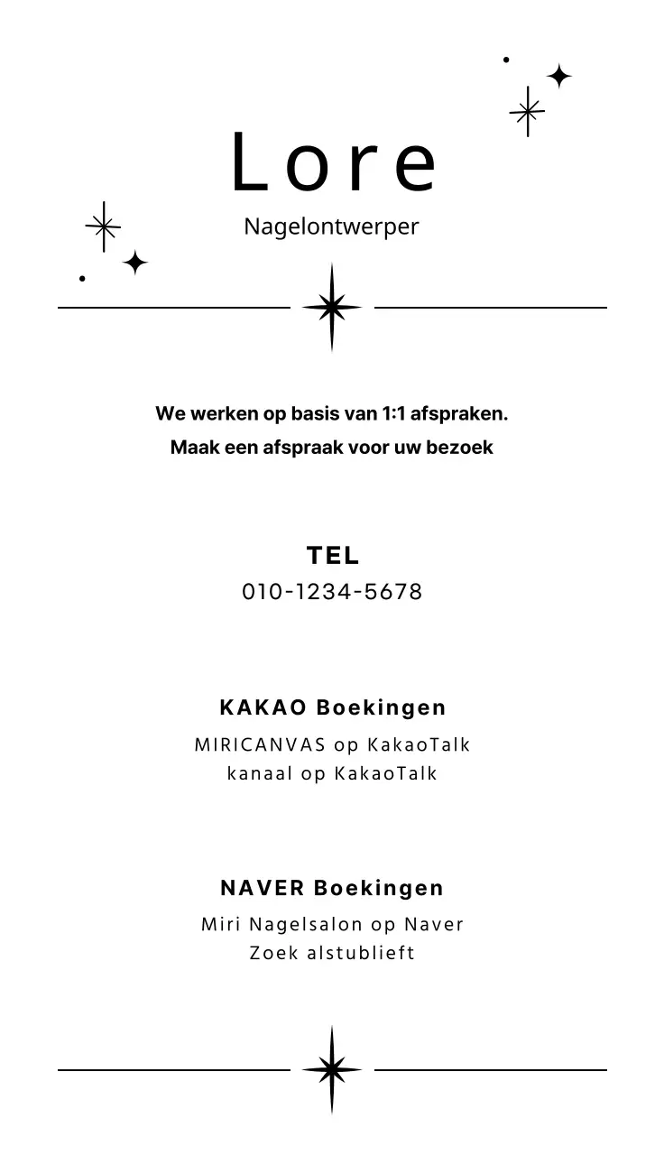 Nette handillustratie nagelsalon in wit en zwart