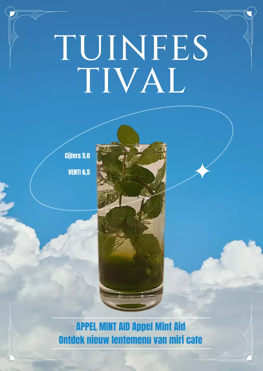 Promoot je nieuwe menu met een hemelse achtergrond en een rococo-gevoel