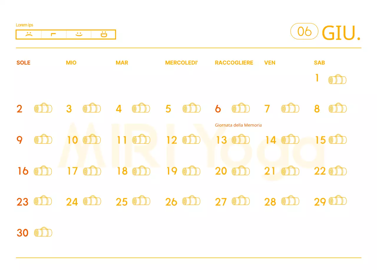 Calendari arancioni da regalare per promuovere il vostro studio di yoga