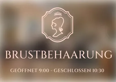 Ein Schönheitssalon mit rosafarbenem, luxuriösem Dekor und der Seitenansicht einer Frau.