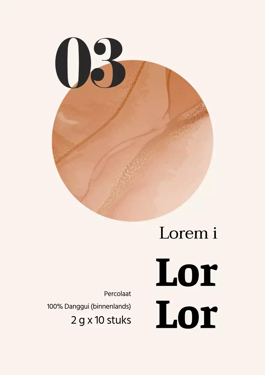 Eenvoudig beige theezakjeslabel voor zwarte thee