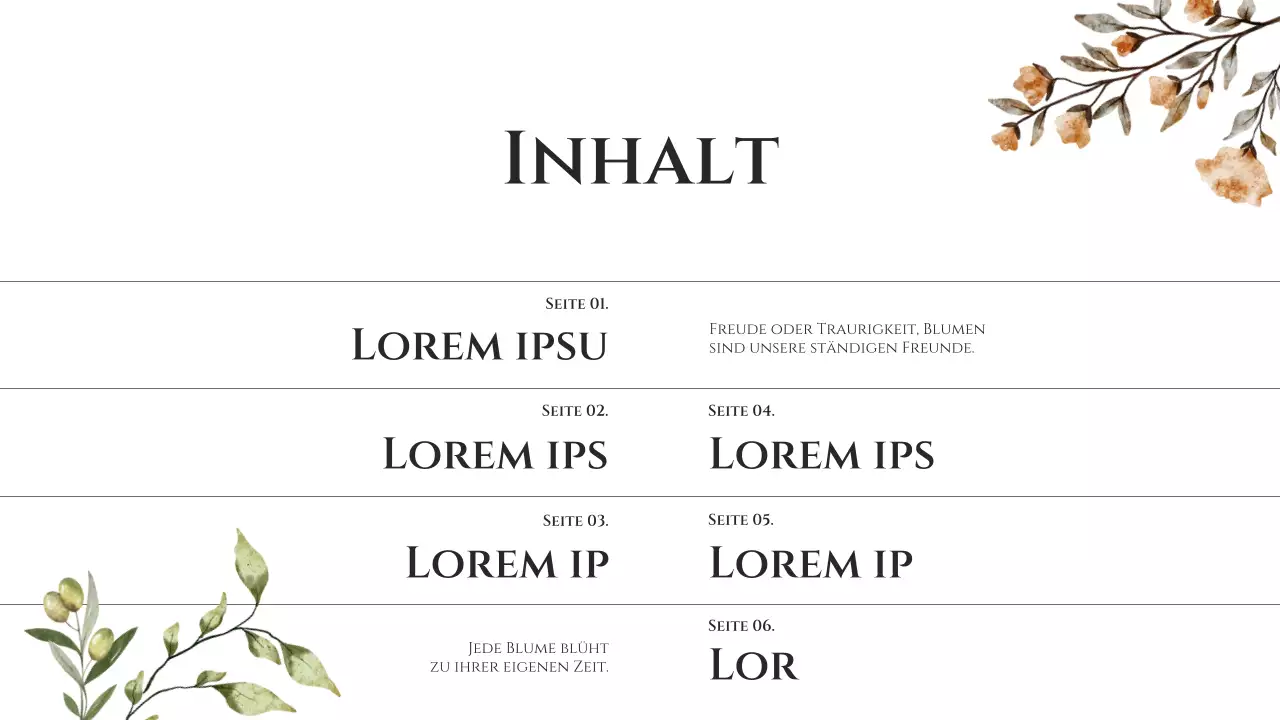 Einleitung eines Blumenladens mit Aquarellbild von beigen Blumen