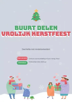 Leuke kerstfolder voor rommelmarkt in groen en rood