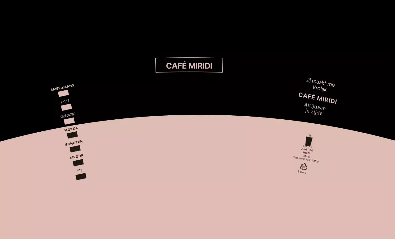 Zwart Roze Nette Symbolen Café