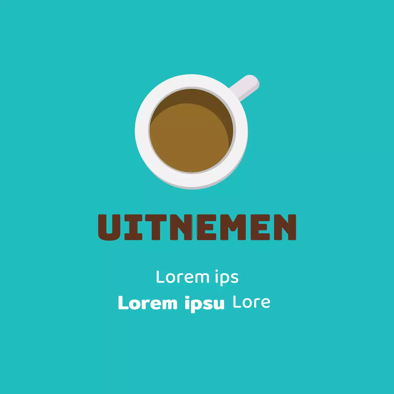 Mintbruin geïllustreerd caféverpakkingsetiket