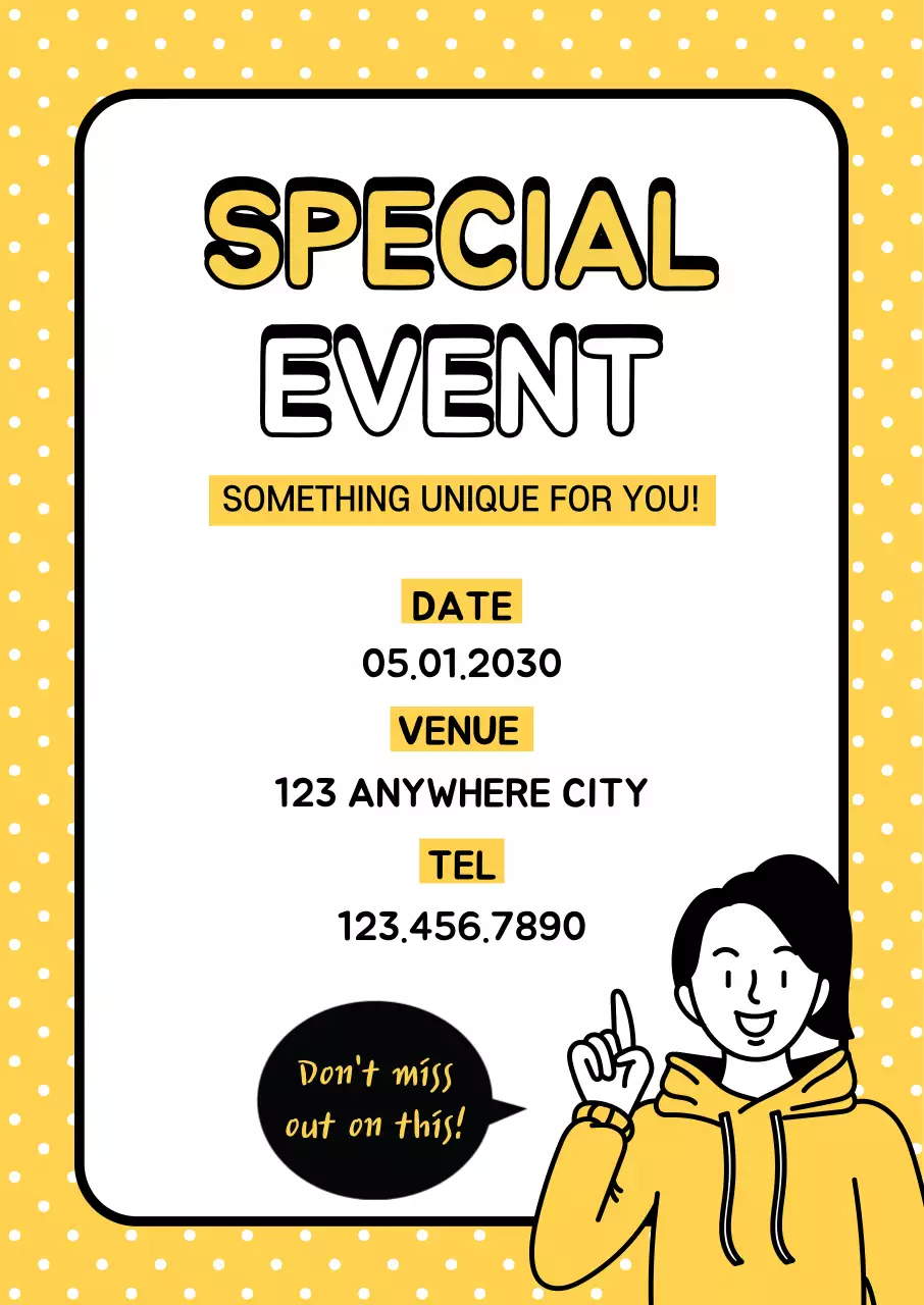 Yellow Retro Event Announcement Poster