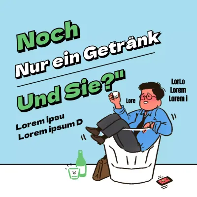 Eine hellblau-grüne Kampagne zum Jahresende für gesundes Trinken
