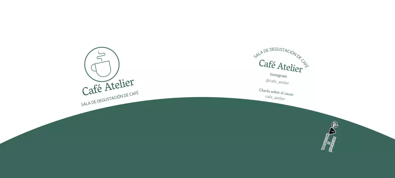 Blanco verde simple línea ilustración café