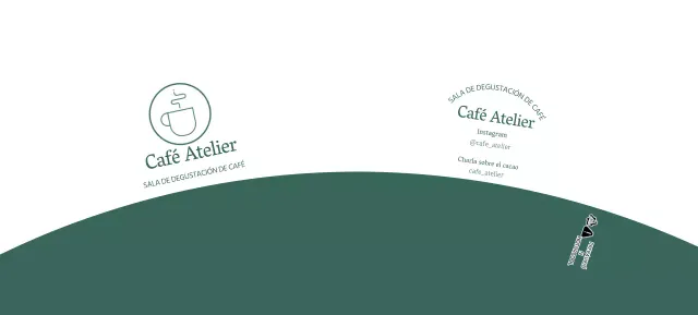 Blanco verde simple línea ilustración café