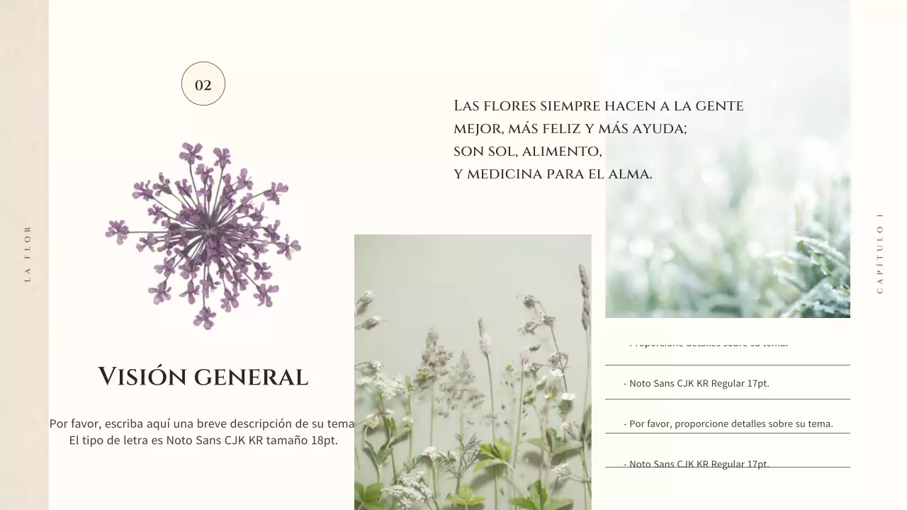 Presentación de floristería con imagen en acuarela de flores beige