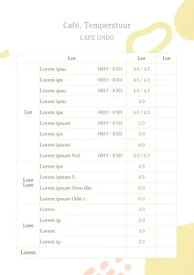 Vormen patroon eenvoudige cafe dranken menu