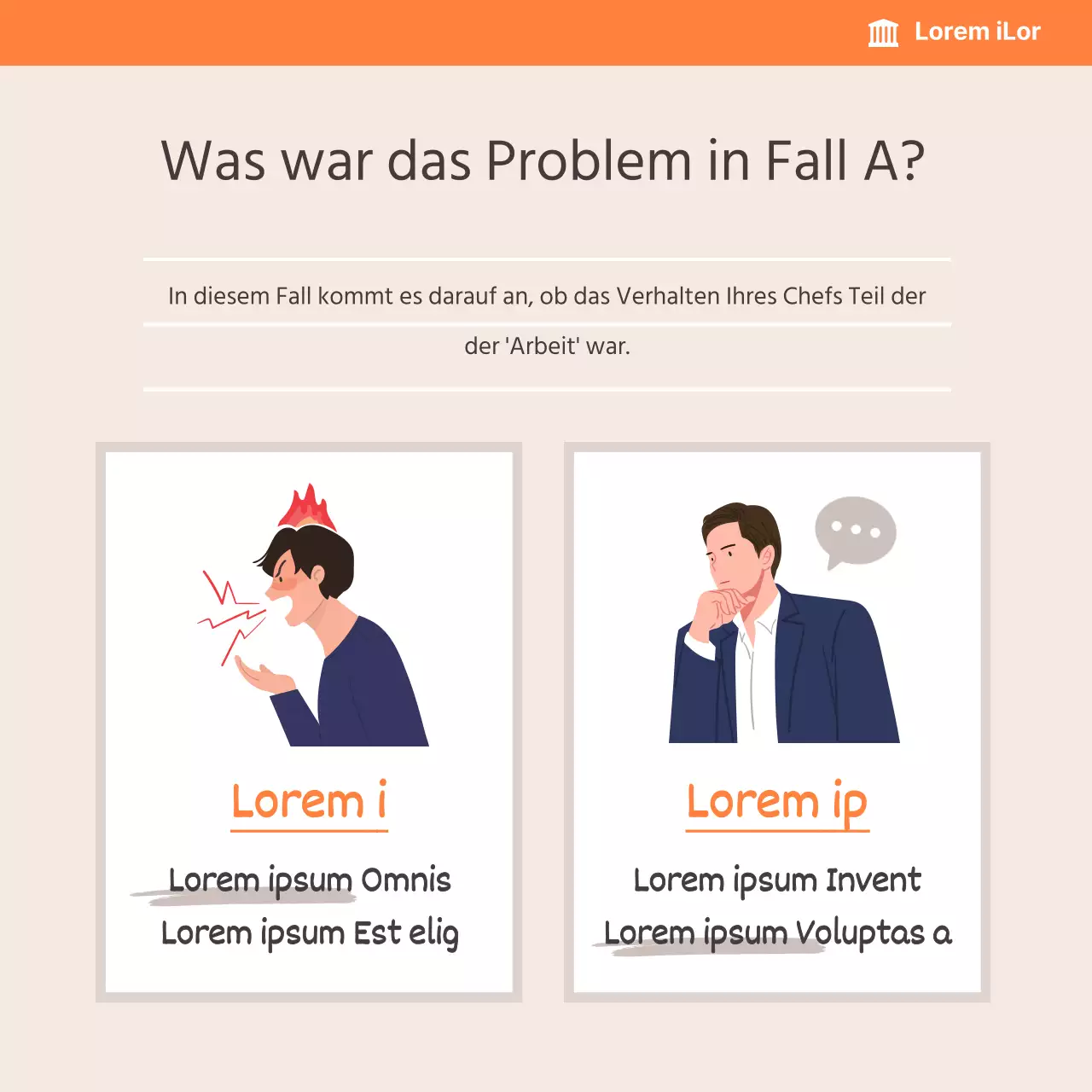 Rechtsberatungskarte in Beige-Orange News