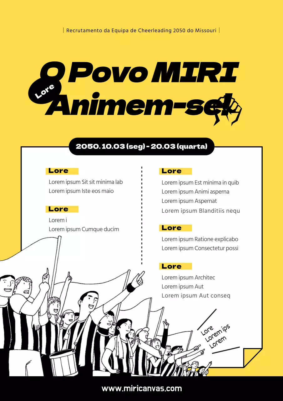 Como recrutar um clube de líderes de claque com um conceito de ilustração de uma líder de claque amarela e preta