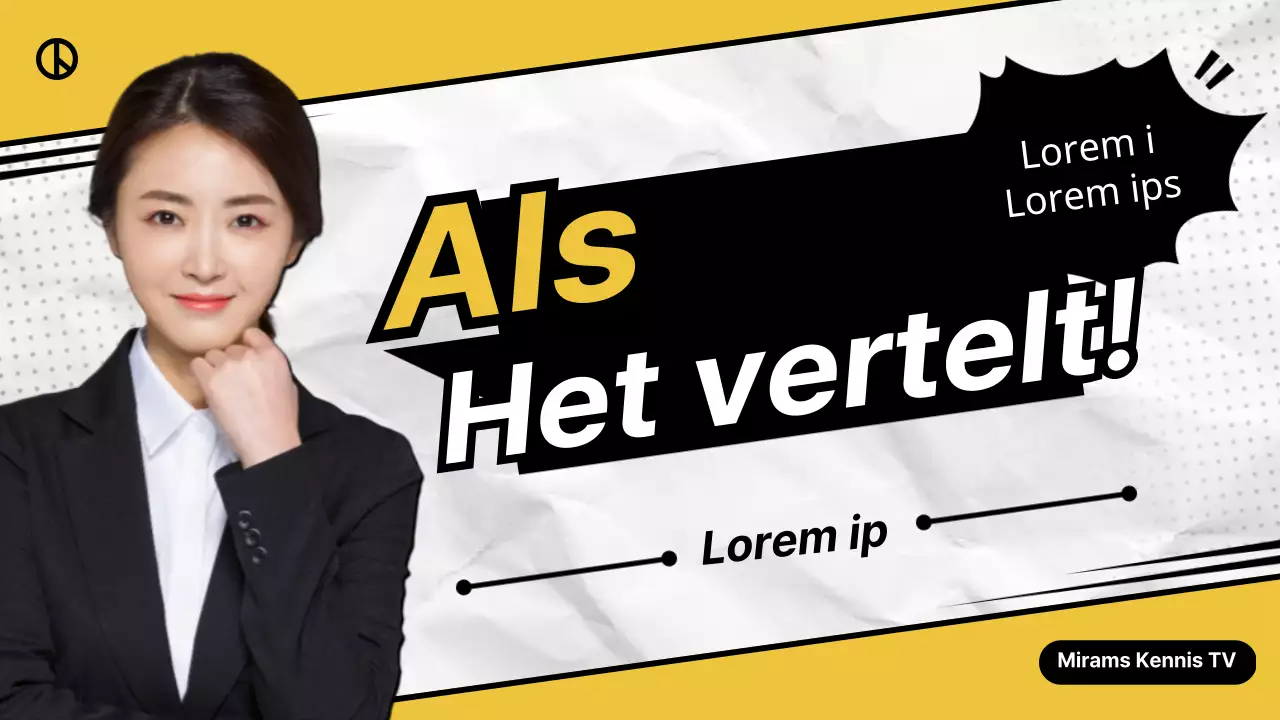 Informatief met een geel cartoonthema