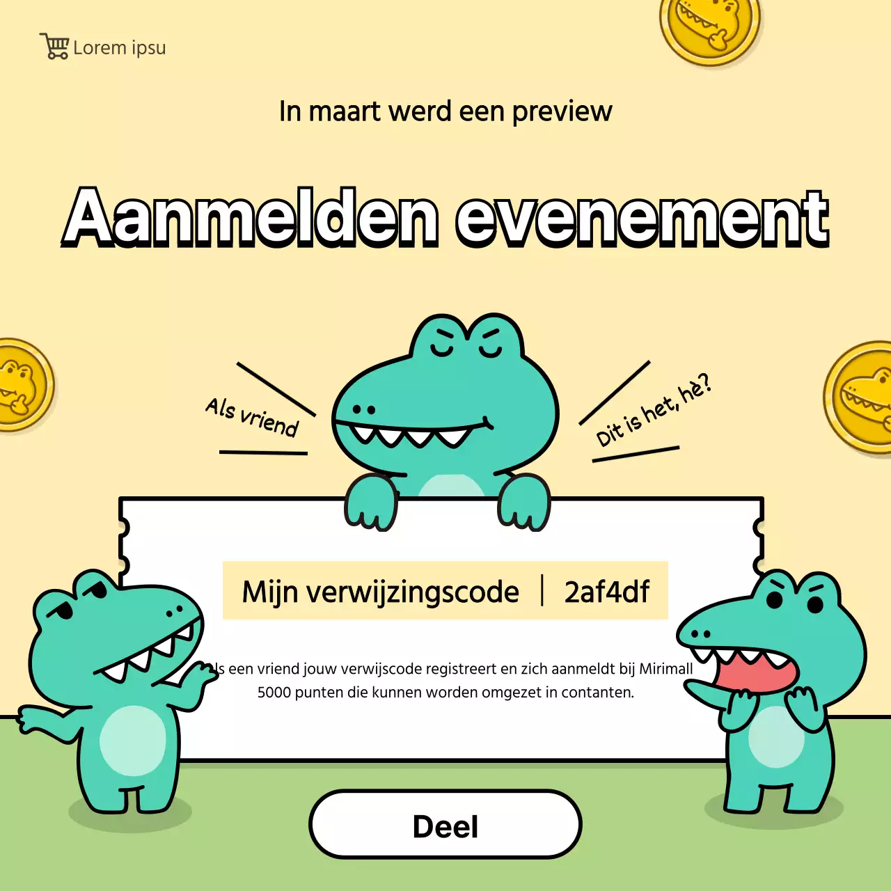 Schattig Ago karakter illustratie concept voor sign-upsAanbevolen evenement