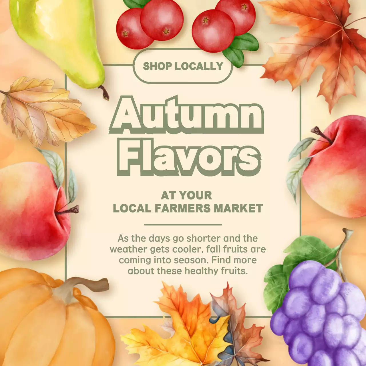 Beige Rustic Autumn Promotion Social Media Post