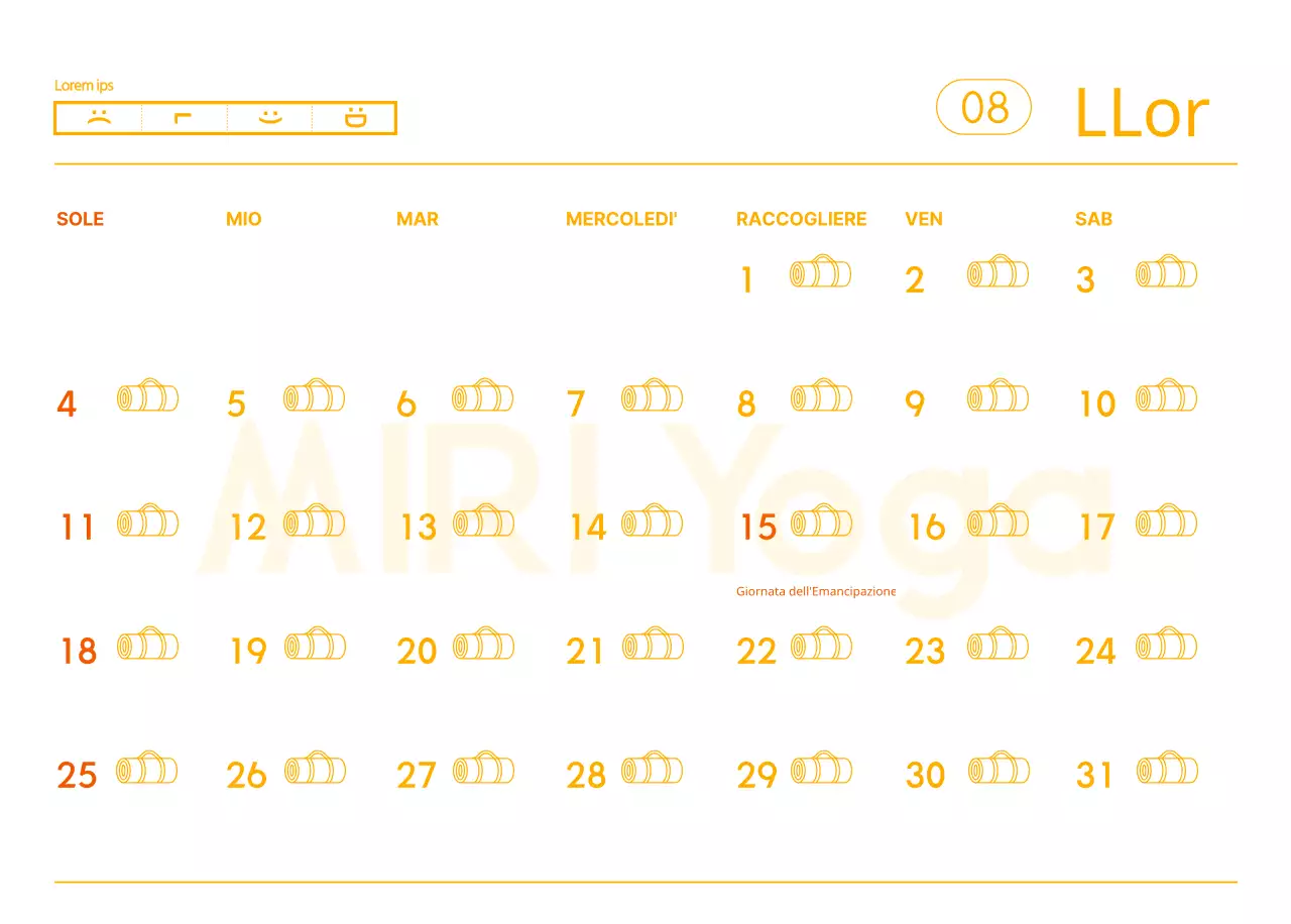 Calendari arancioni da regalare per promuovere il vostro studio di yoga