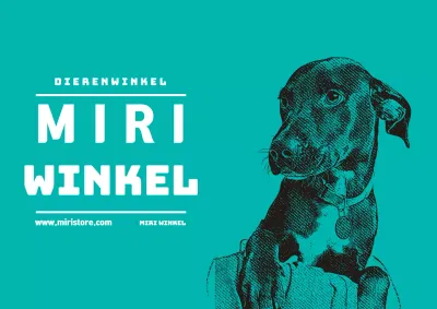 Turquoise Geïllustreerd Dierenwinkel Etiket