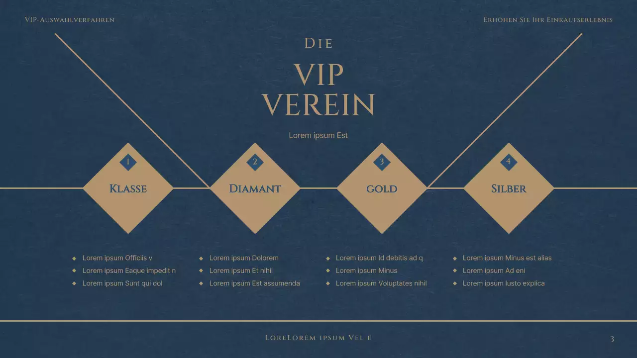 Ein luxuriöser Kaufhaus-VIP-Club in Rot und Marineblau