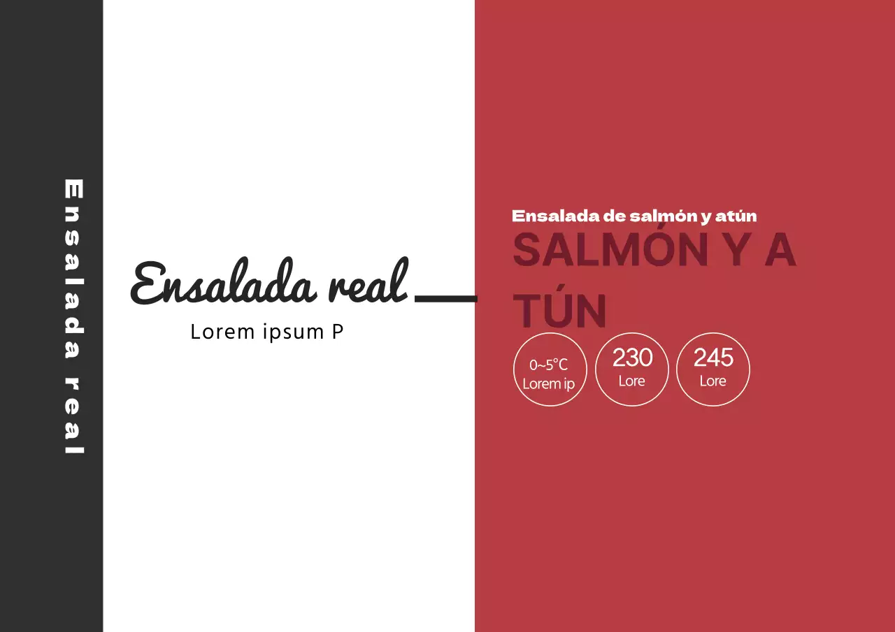 Rojo negro ilustración ensalada comida etiqueta