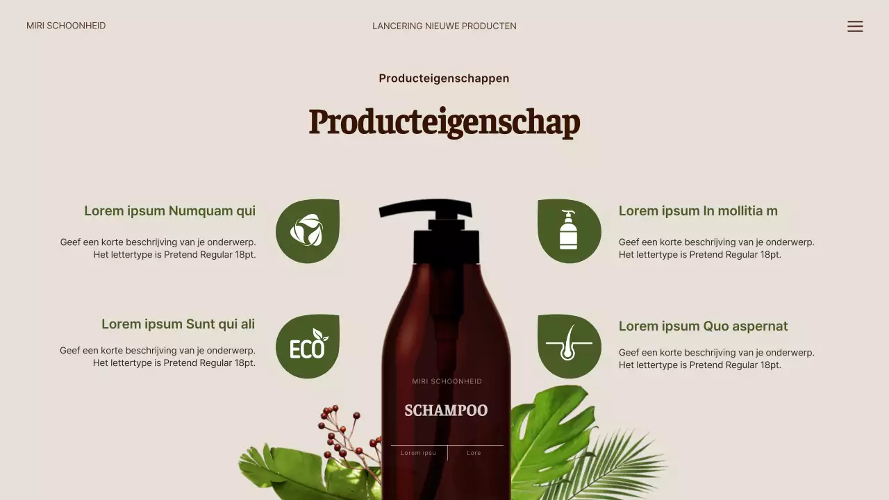 Nieuwe natuurlijke haarproducten in groen en beige