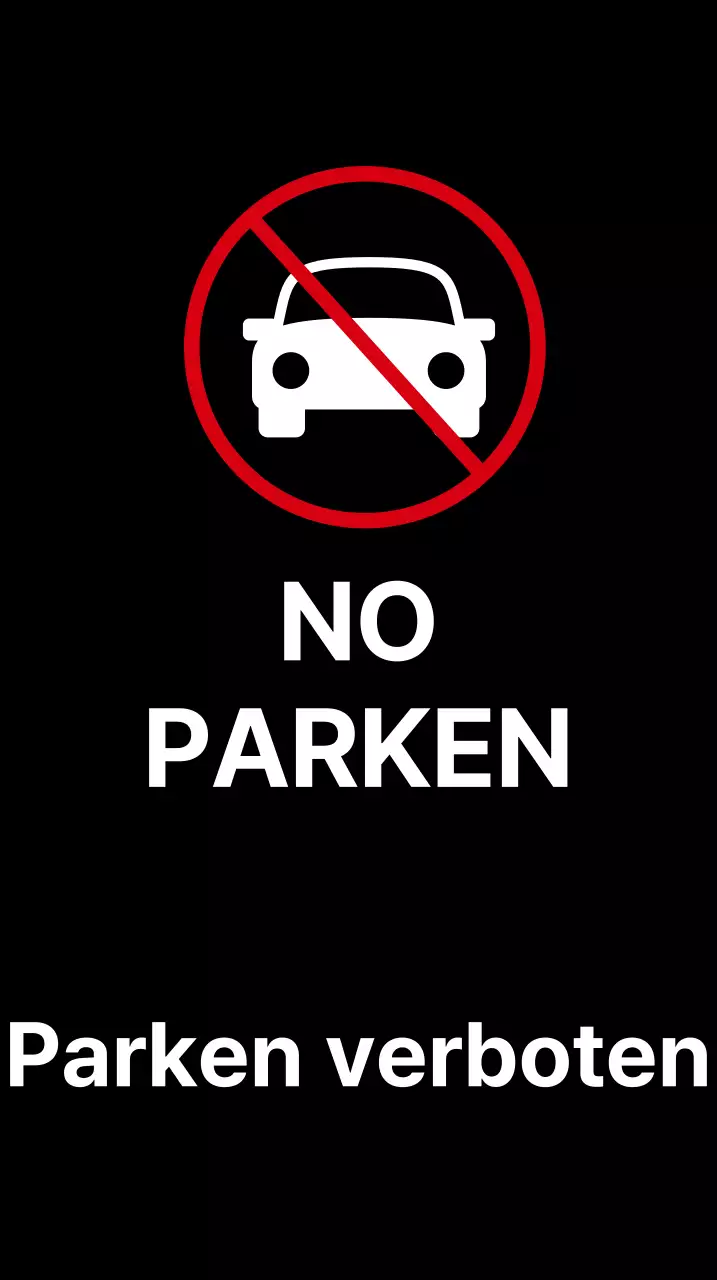 Einfache, moderne Parkverbotsschilder in schwarz-weiß