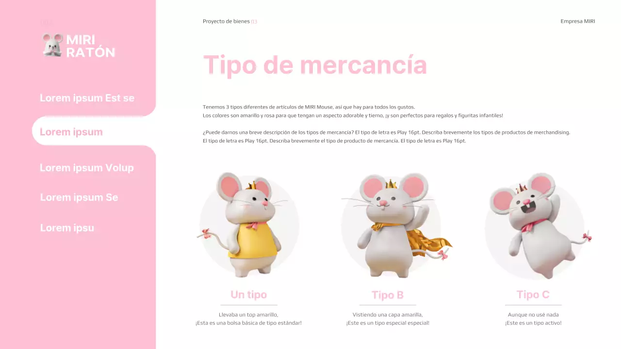 Presentación de mercancía en rosa y blanco