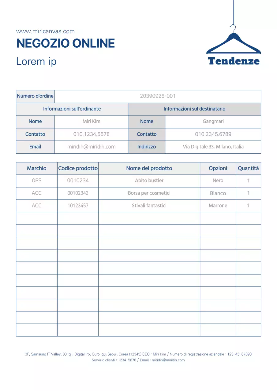 grey & navy negozio online conferma ordine abbigliamento moda