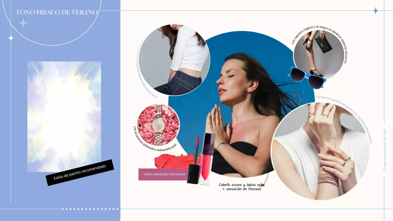 Un concepto colorista con una sensación de línea Diagnóstico personal del color