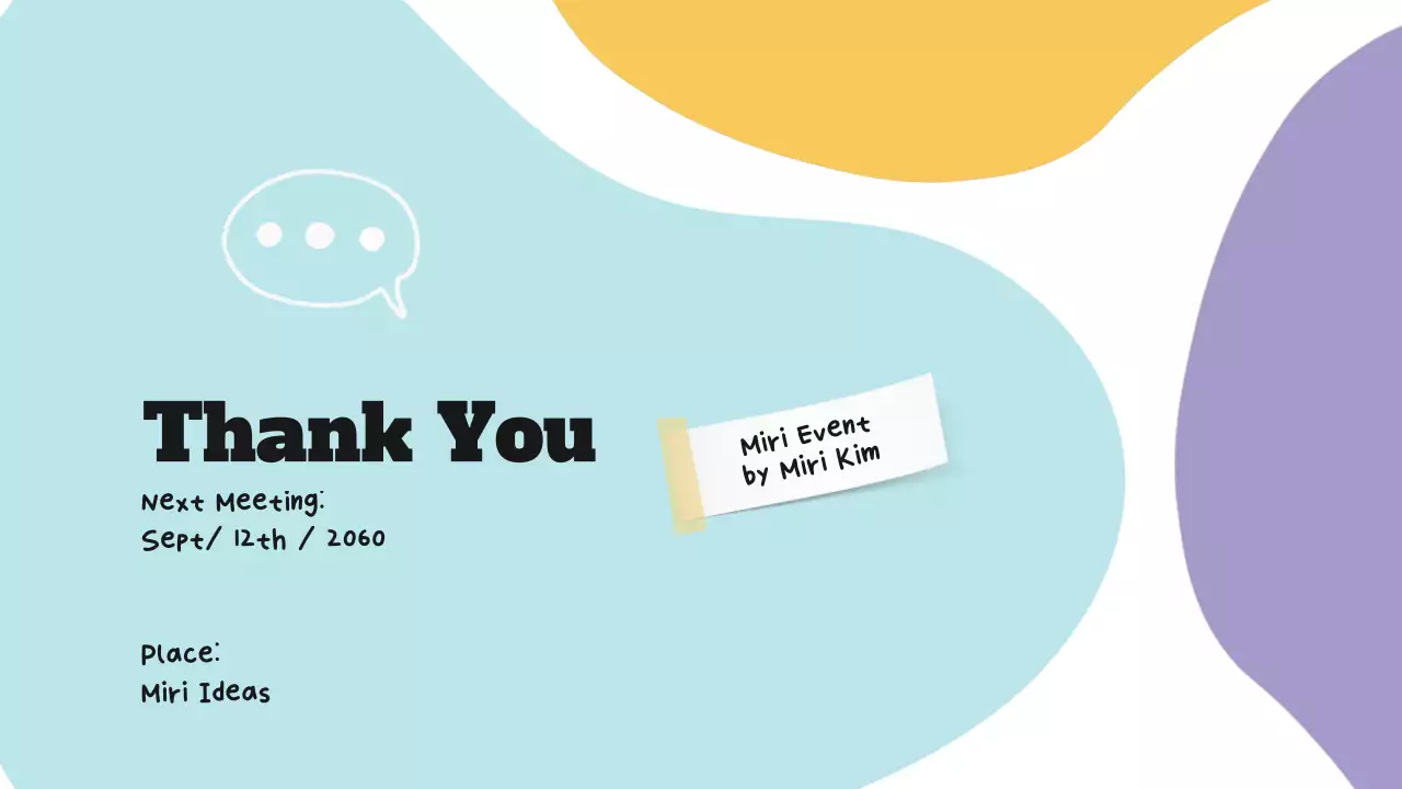 하늘색과 노랑색의 모던한 마케팅 회의록 보고서