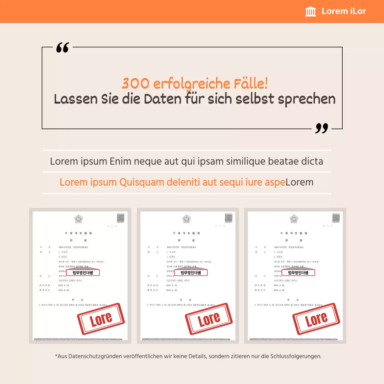 Rechtsberatungskarte in Beige-Orange News