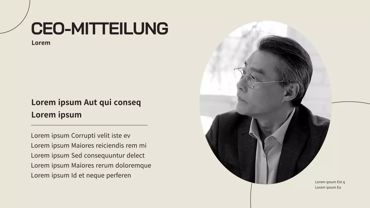 Ein einfaches Unternehmensprofil in Beige