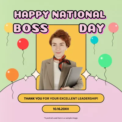 Green Retro Celebration Card Social Media Post