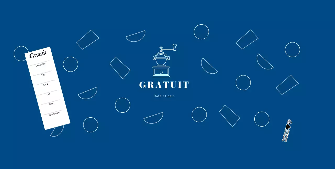 Gobelets en papier pour cafés modernes avec un motif géométrique bleu