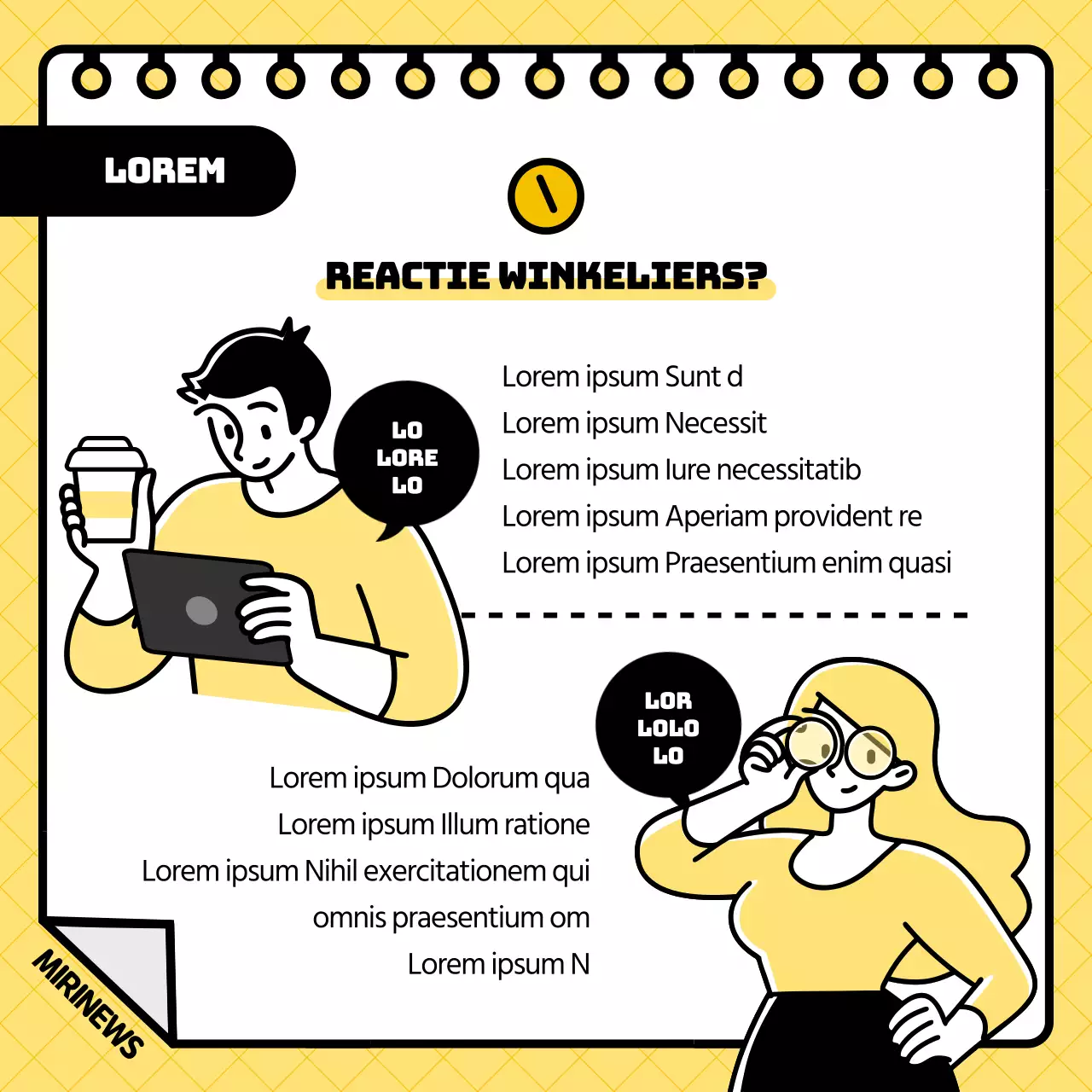 Geel en zwart illustratieconcept wegwerpbeker statiegeldsysteem