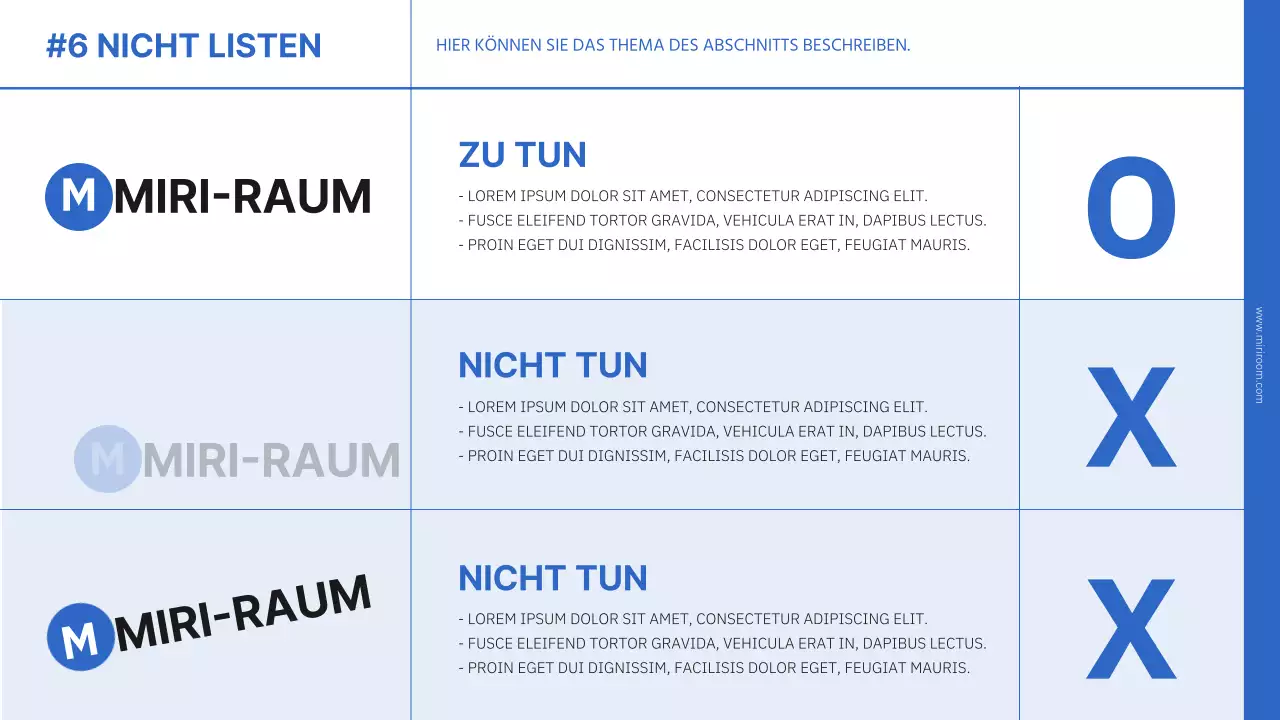 Einfache Branding-Präsentation in Blau und Schwarz