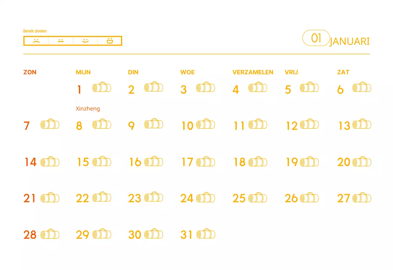 Oranje kalenders om weg te geven als je je yogastudio promoot
