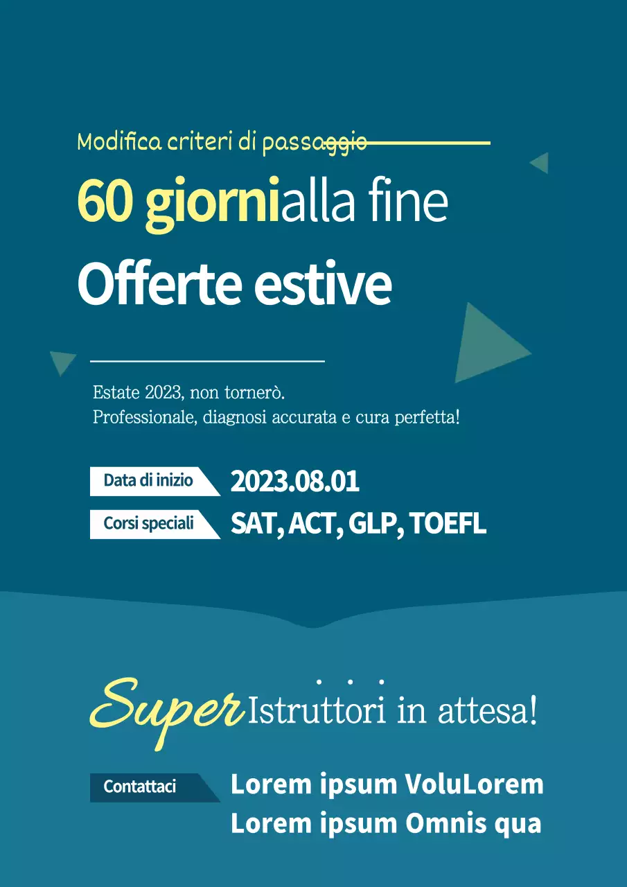 Promuovere una classe estiva pulita con forme blu e verdi