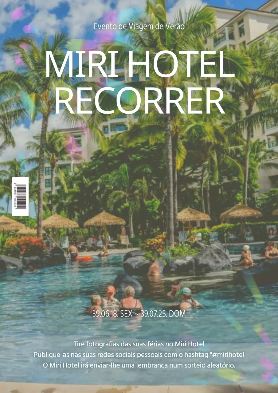 Cartaz simples e fotogénico de um evento de hotel nas redes sociais