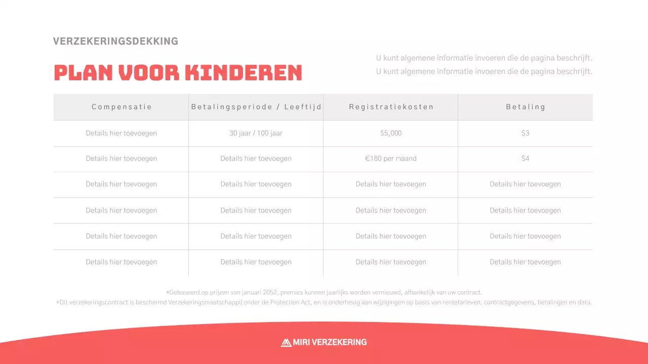 Schattig voorstel voor kinderverzekering in roze