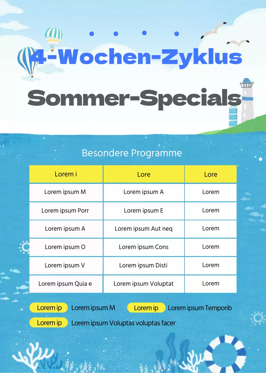 Ein blaues Plakat, das einen Sommerferienkurs ankündigt