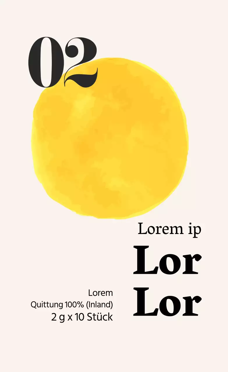 Gelbes illustriertes Etikett für Kaffee-Quitte-Teebeutel