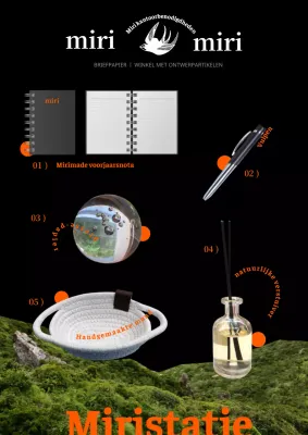 Zwart en eenvoudig merk voor kantoorbenodigdheden
