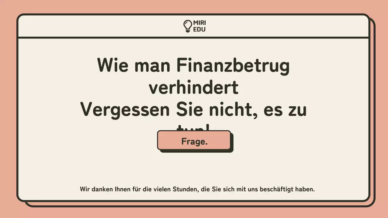  Minimalistischer beige-oranger Schulungsleitfaden zur Betrugsbekämpfung