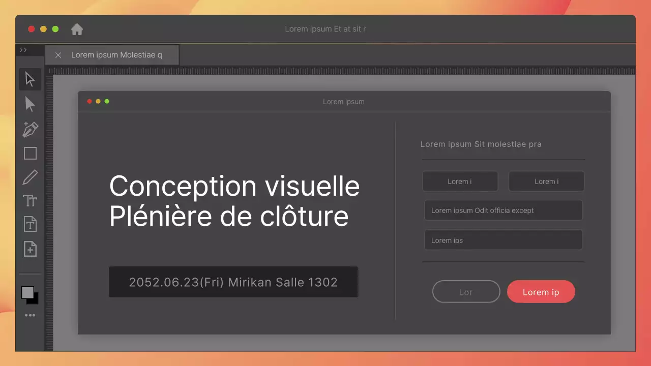 Concept du programme en gris et rouge Plénière de clôture